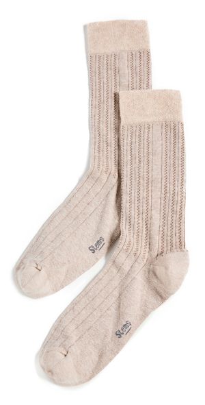 Stems Lola Cashmere Comfort Crew Socks Cream One Size