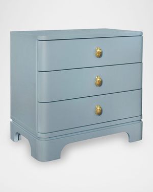 Fortune 3-Drawer Side Table, Light Blue