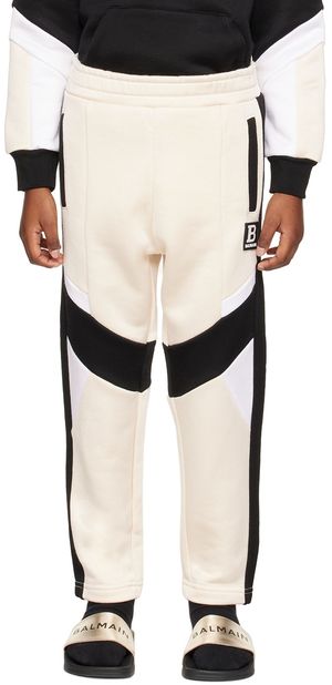 Balmain Kids Off-White Paneled Lounge Pants