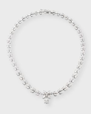 Lab Grown Diamond 18K White Gold Marquise and Pear Necklace, 17"L, 24.16ctw