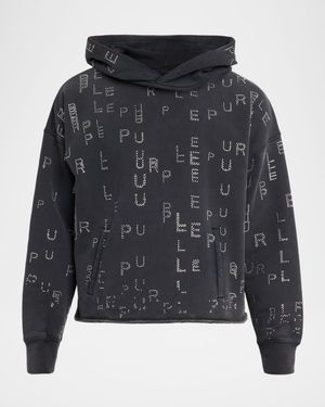 Men's Crystal Sequence Oversized Fleece Hoodie
