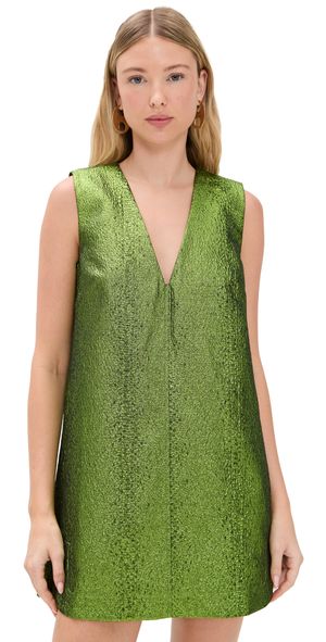 SIMONMILLER Fountain Metallic Mini Dress Matcha S