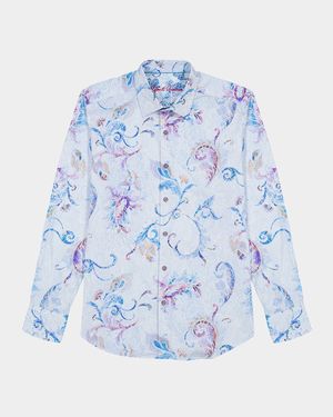 Men's Tilden Paisley Overlay Stretch Sport Shirt