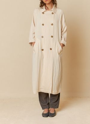 Indi & Cold - Trench oversize - Taille L - Argent