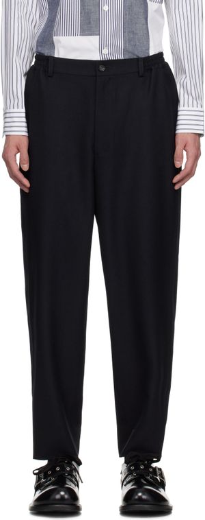 Comme des Garçons Homme Deux Navy Wool Kersey Trousers