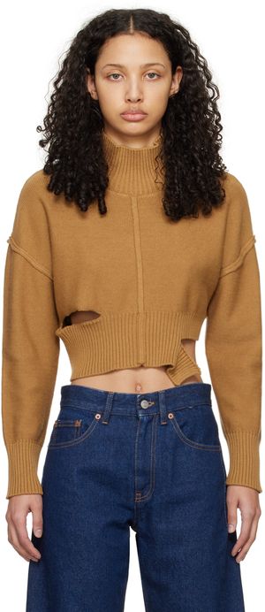 MM6 Maison Margiela Tan Boxy Sweater