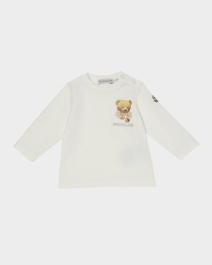Boy's Embroidered Logo Teddy Bear T-Shirt, Size 6M-3