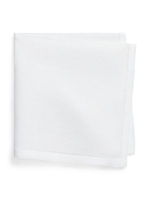 Men's Linen Pocket Square - White