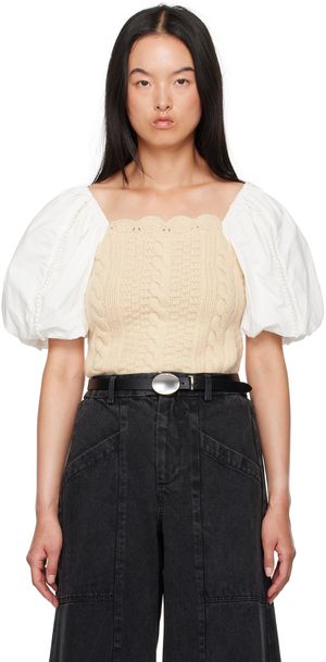 SEA NY Beige Devana Blouse