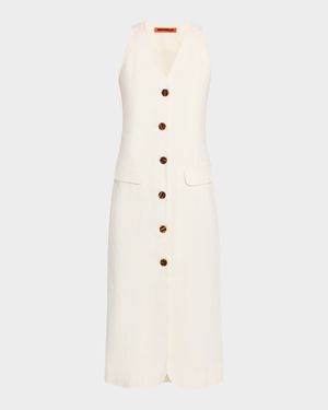 Zapata Linen-Blend Midi Dress