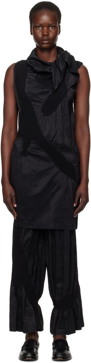 ISSEY MIYAKE Black Vigor Muted Minidress