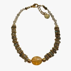 Ginandger - Bracelet citrine, labradorite - Taille Unique - Bleu