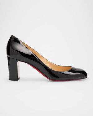 70mm Cadrilla Patent Block-Heel Pumps