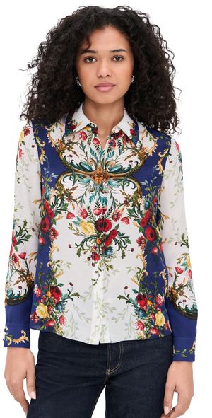 alice + olivia Willa Silk Blouse Gilded Rose M