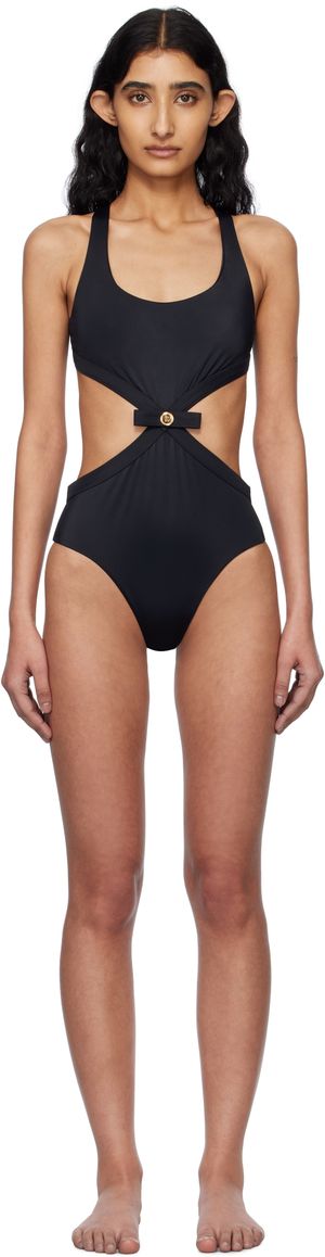 Versace Underwear Black Gianni Ribbon Swimsuit