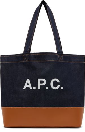 A.P.C. Navy & Brown Axel E/W Tote