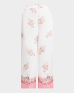 Zoe Cropped Floral-Print Pants
