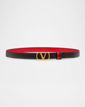 VLogo Signature Reversible Leather Belt, 20mm