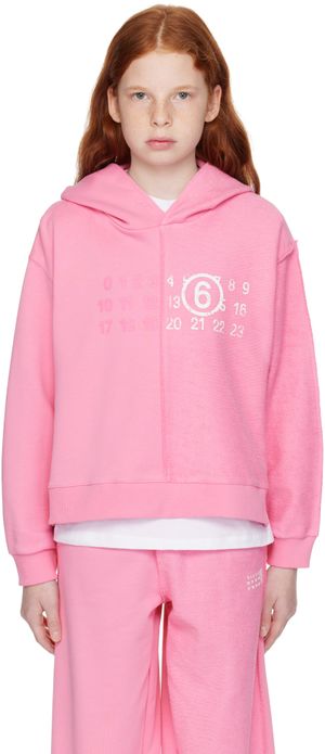 MM6 Maison Margiela Kids Pink French Terry Hoodie