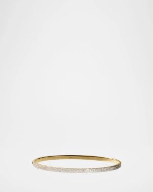 14K Gold Flawless Vanity Diamond Hinge Bangle