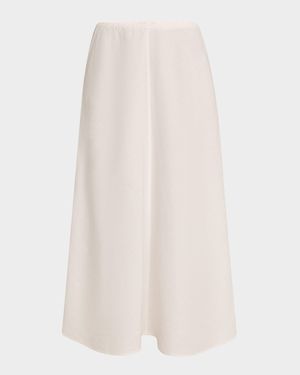 A-Line Organic Linen Midi Skirt