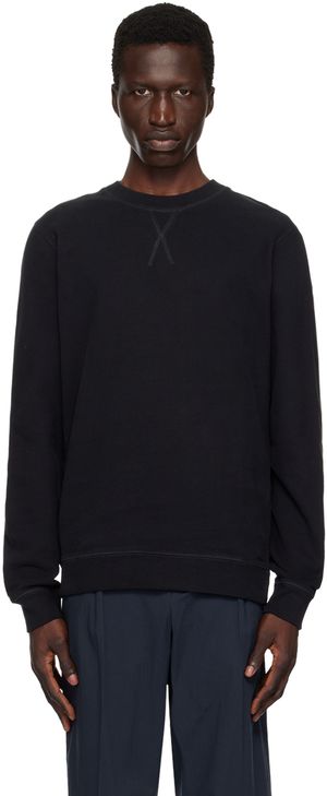 Sunspel Black Loopback Sweatshirt
