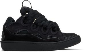 Lanvin Black Curb Leather Sneakers