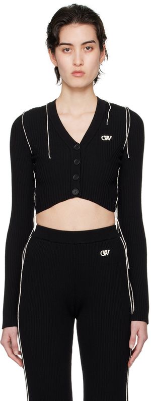 Off-White Black Piping Cardigan