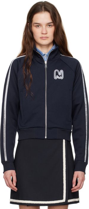 MSGM Navy Logo Track Jacket