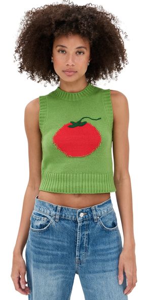 STAUD Pingo Sweater Vest Roma Leaf L