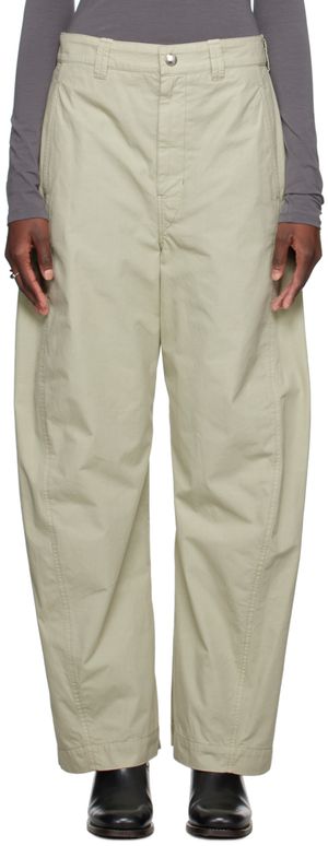 LEMAIRE Green Twisted Chino Trousers