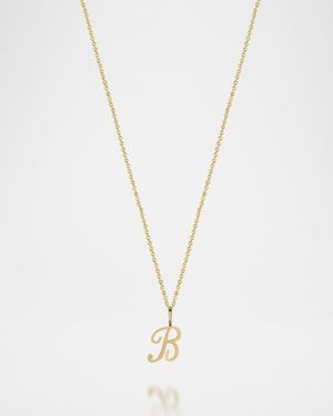 Amelia 14k Gold Script Initial Necklace