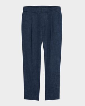 Men's Melange Wool-Blend Trousers