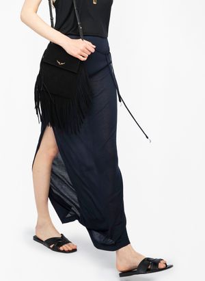 Zadig&voltaire - Jupe longue asymétrique - Taille L - Bleu