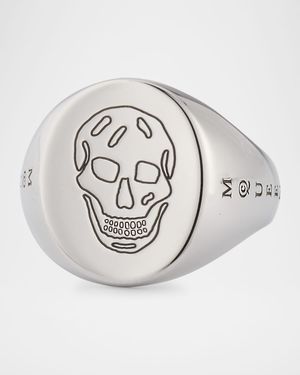Men's Skull Logo Signet Ring
