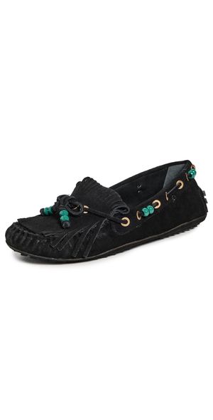 FARM Rio Fringe Mocassins Black 8