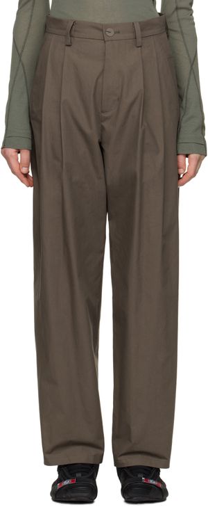 HYEIN SEO Brown Wide Beaded Belt Trousers