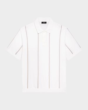 Men's Cotton Stripe Short-Sleeve Polo Sweater