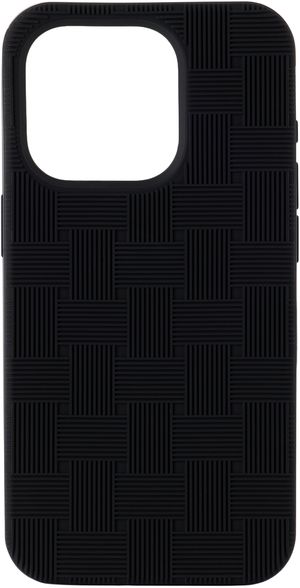 Bottega Veneta Étui pour iPhone 15 Pro noir à motif Intreccio