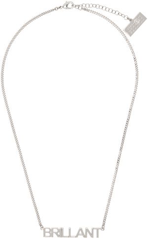 MM6 Maison Margiela Silver Brass Minimal Logo Necklace