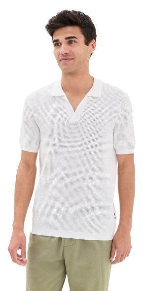 Orlebar Brown Roddy Knit Polo White M