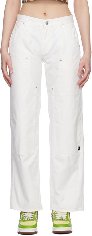 BAPE White Ape Head One Point Trousers
