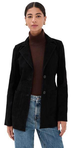 Róhe Suede Cinched Blazer Black 36