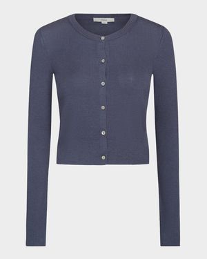 Slim Ribbed Silk-Cashmere Cardigan