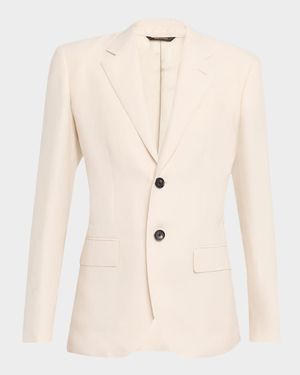 Torino Antigua Linen-Silk Single-Breasted Jacket