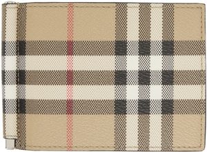 Burberry Beige Money Clip Wallet