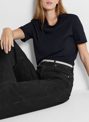 Selected - Tee-shirt oversize en coton bio - Taille L - Noir