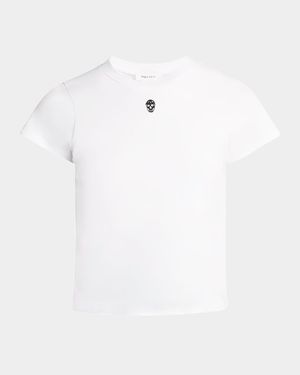 Skull Embroidered Short-Sleeve T-Shirt