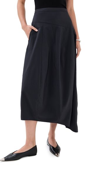 Tibi Nylon Asymmetrical Balloon Skirt Navy 2