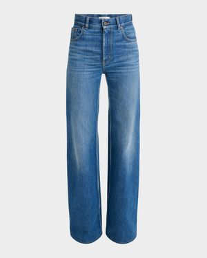 Rigid Denim Wide-Leg Pants